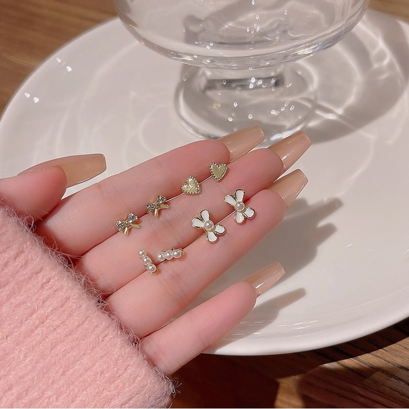 Luxury 6-Piece Stud Earrings Set Minimalist Elegant Jewelry