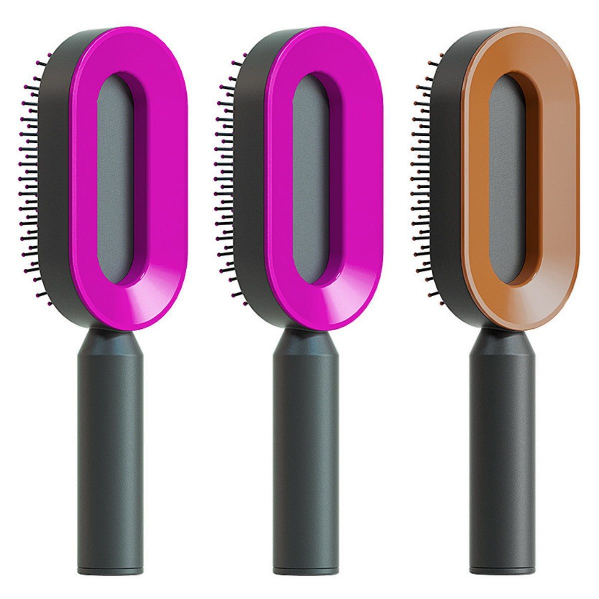 Self Cleaning Hair Brush with Scalp Massage & Detangling
