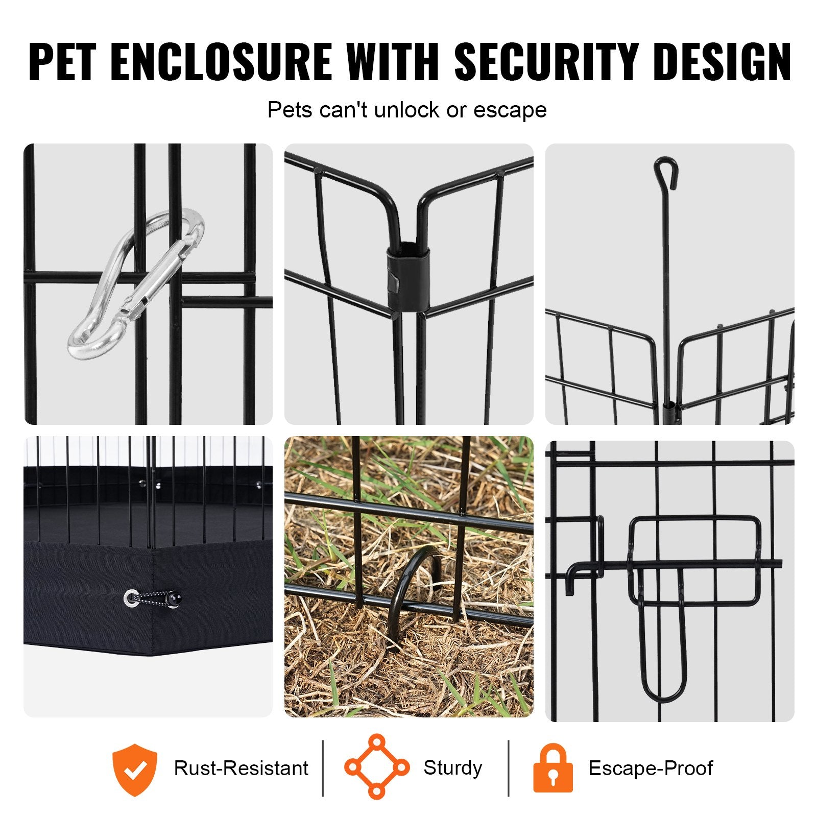 36-Inch Foldable Dog Playpen with Bottom Pad – 4-Panel Metal Exercise Pen for Pets