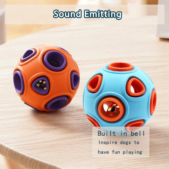 Premium Dog Rubber Ball Toy with Bell Sound Two Pack