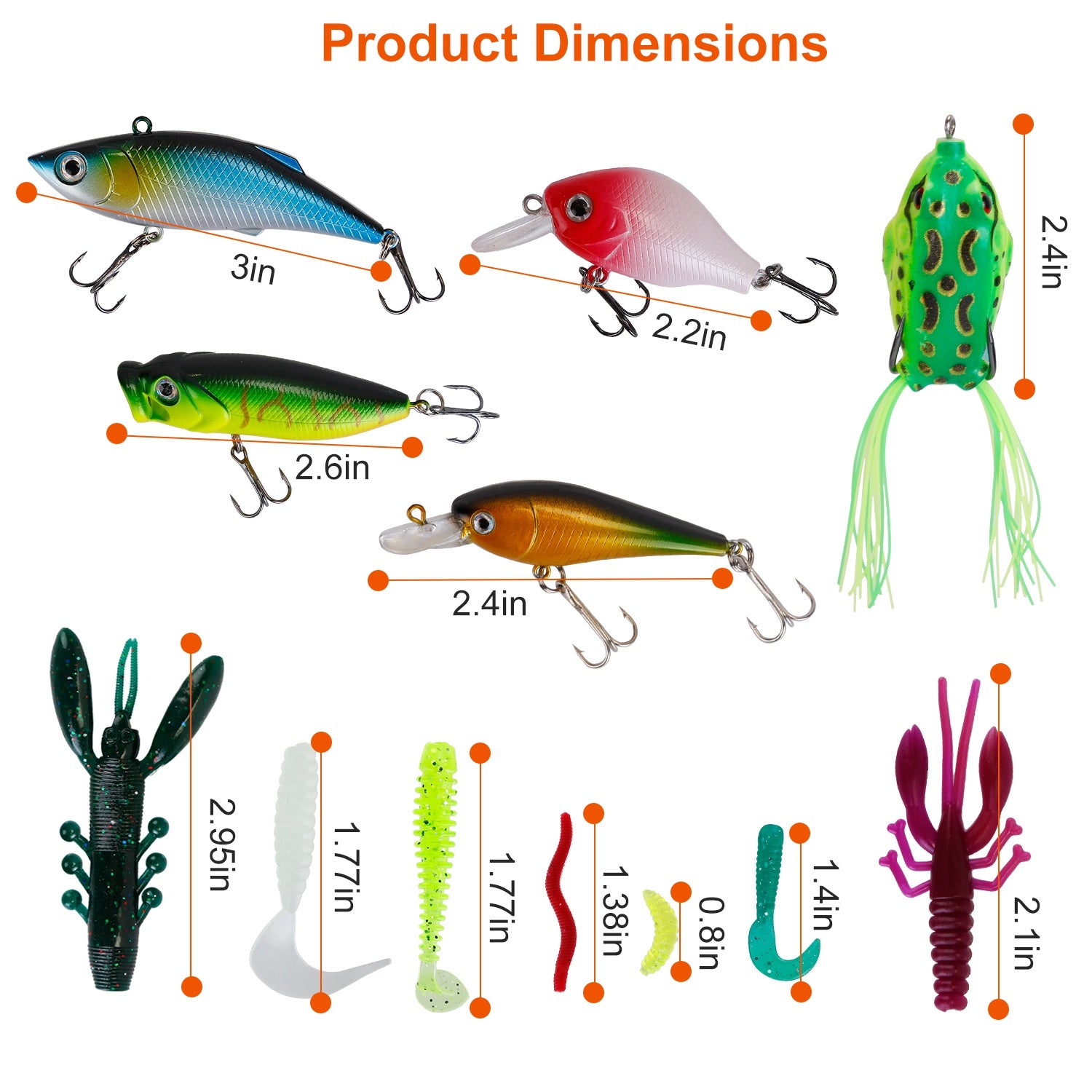 383pcs Fishing Lures Kit with Tackle Box for Bass Fishing