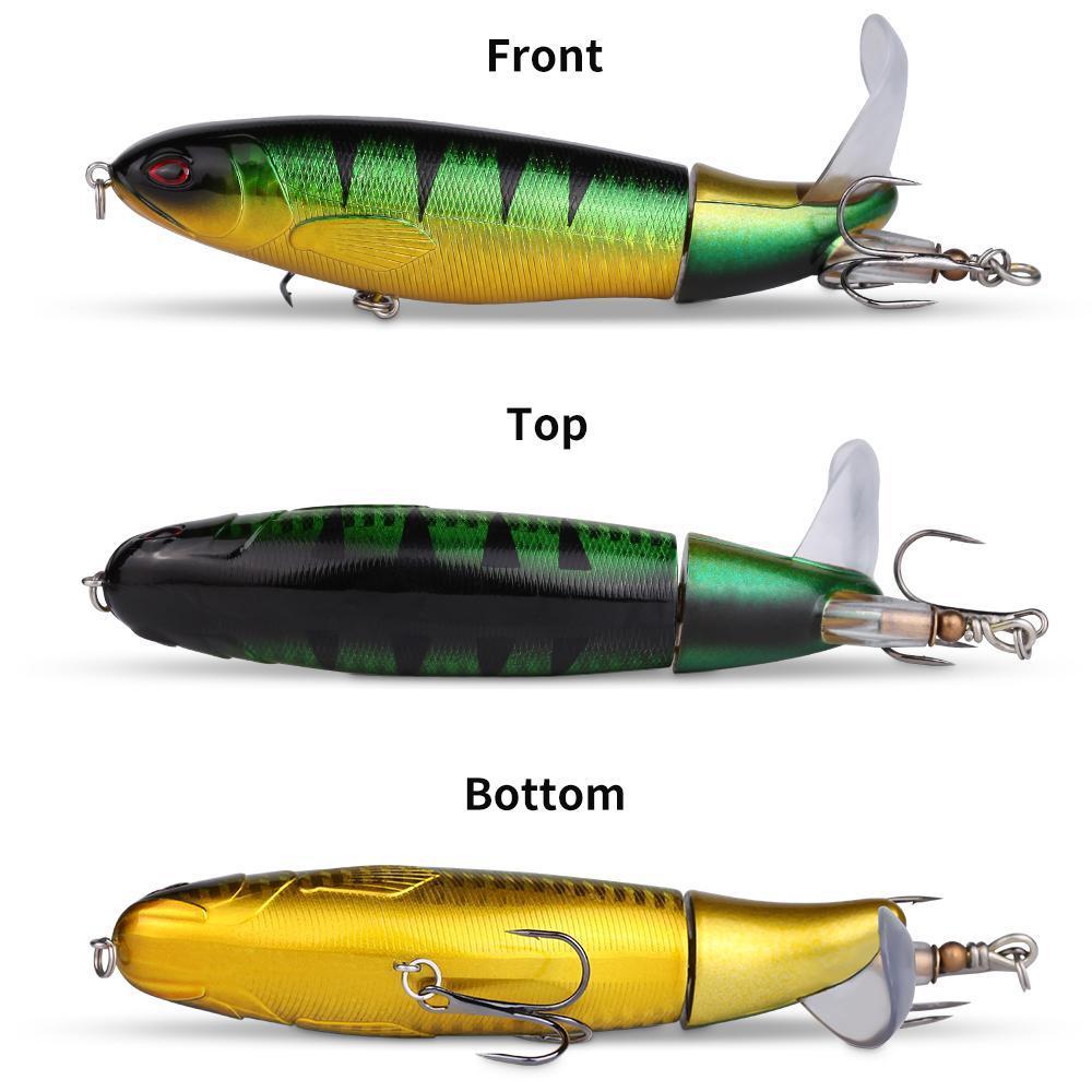 5pcs Topwater Pencil Lures Spinning Tail Hard Bait Set