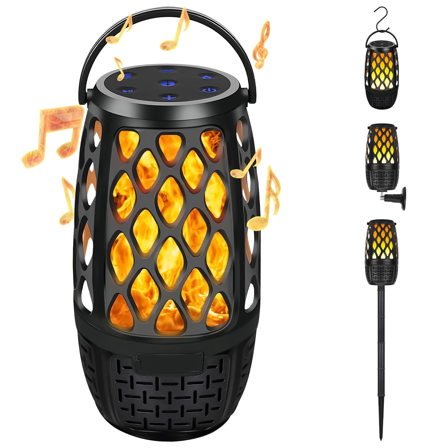 Outdoor Flame Speaker Wireless Waterproof LED Patio Speaker 4-in-1