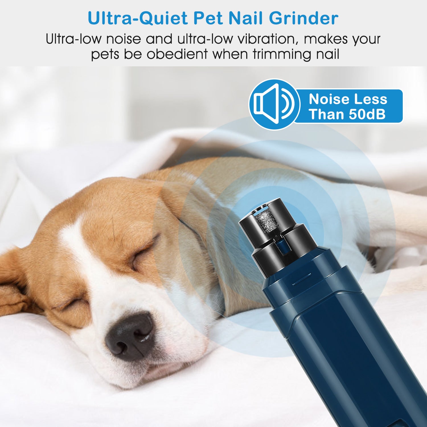 Premium Pet Nail Grinder USB Rechargeable Quiet Grooming Tool
