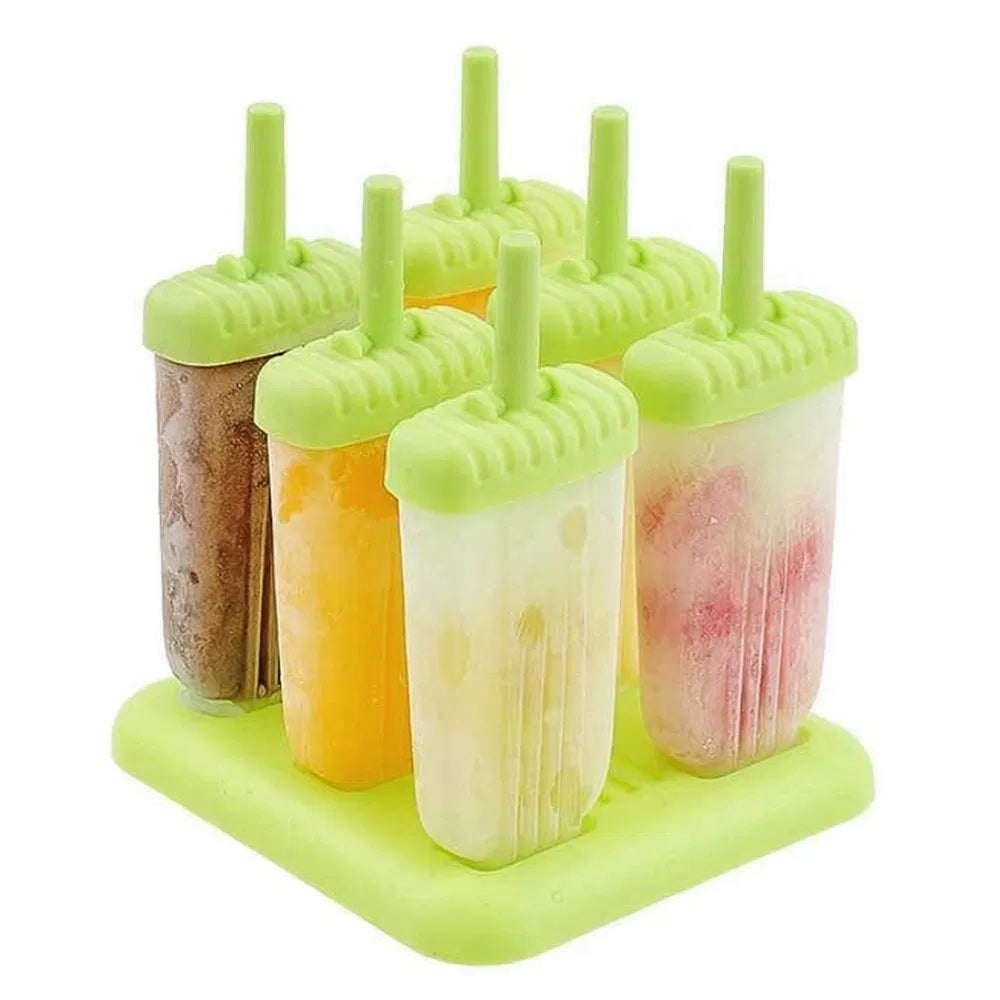 6Pcs Popsicle Molds Reusable Ice Cream DIY Ice Pop Maker