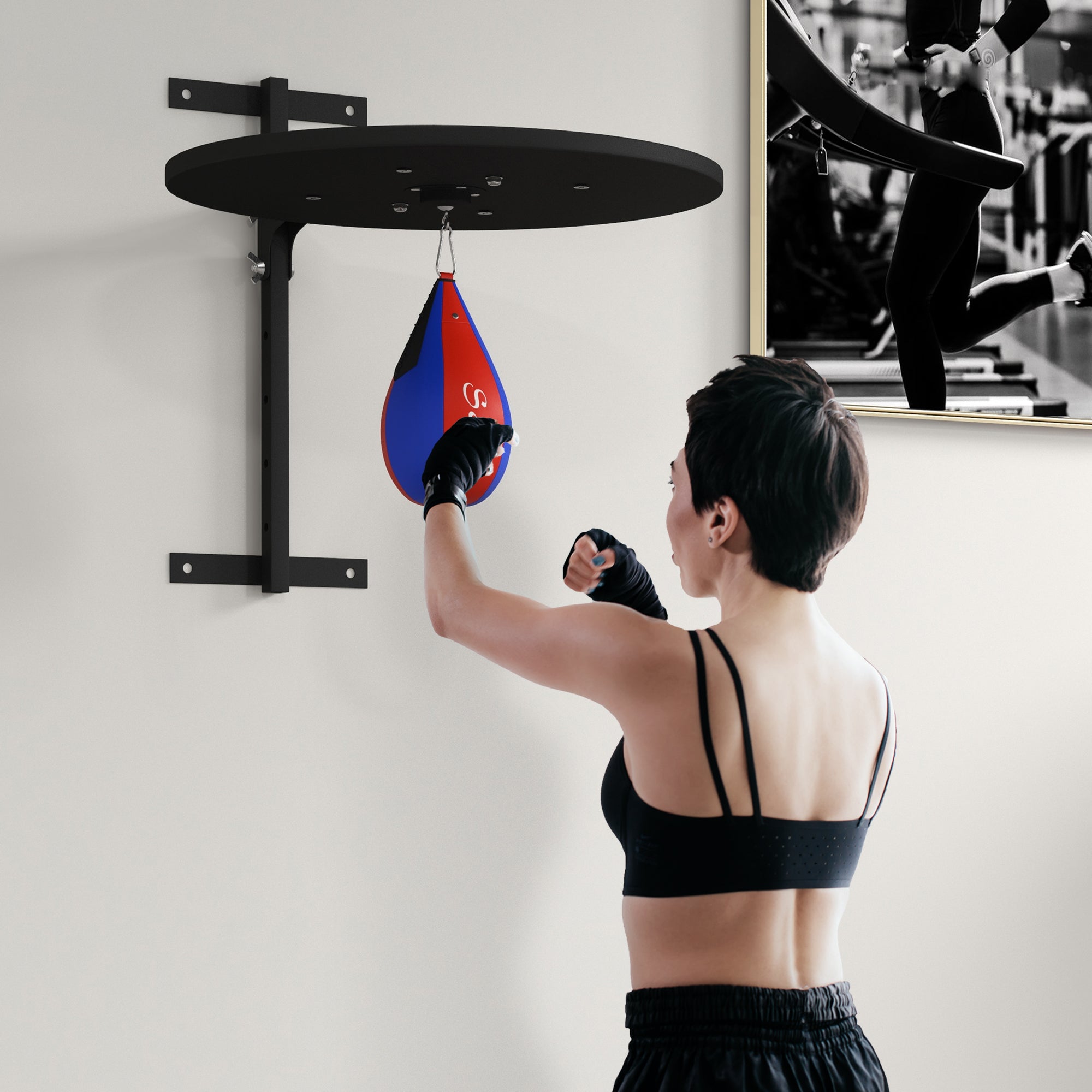 Wall Mounted Speed Bag Platform with Adjustable Height Training Kit