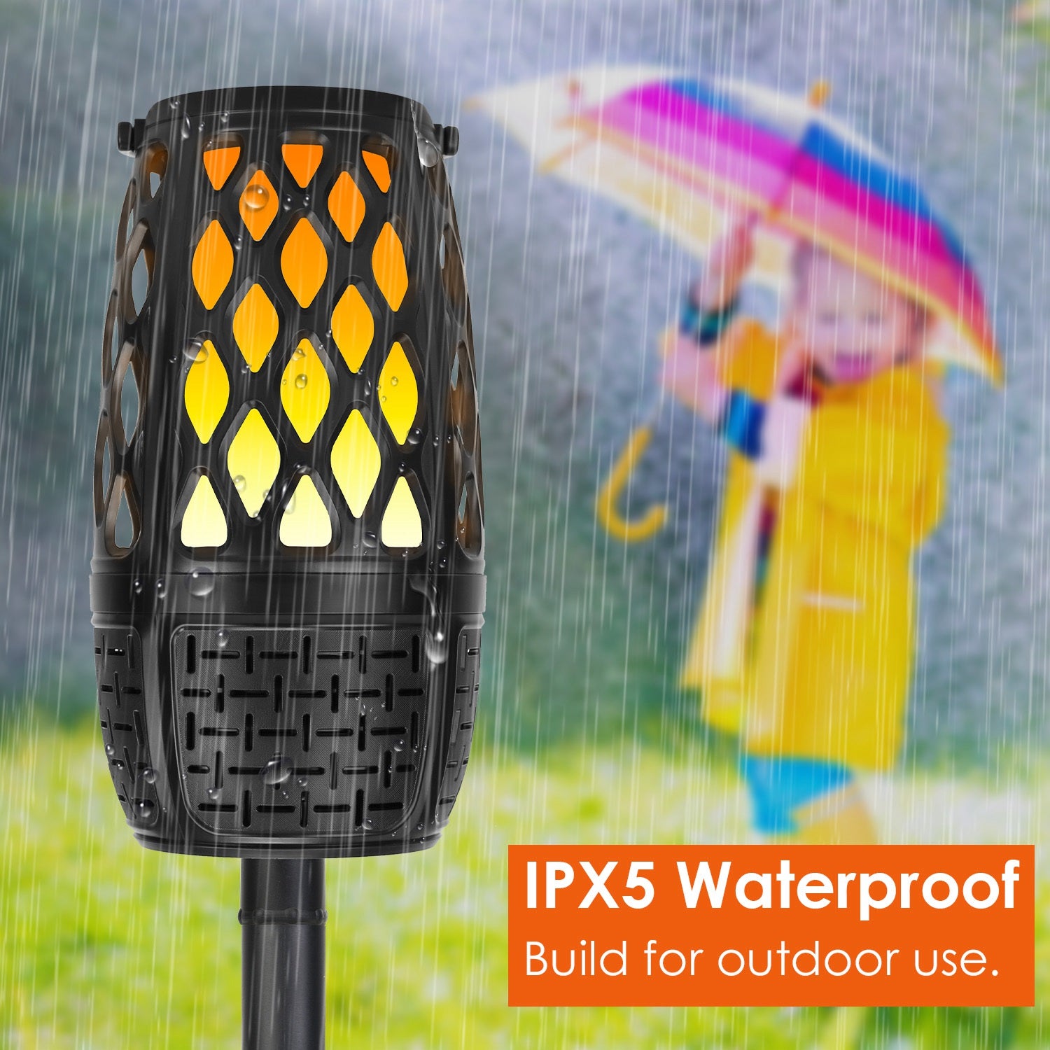 Outdoor Flame Speaker Wireless Waterproof LED Patio Speaker 4-in-1