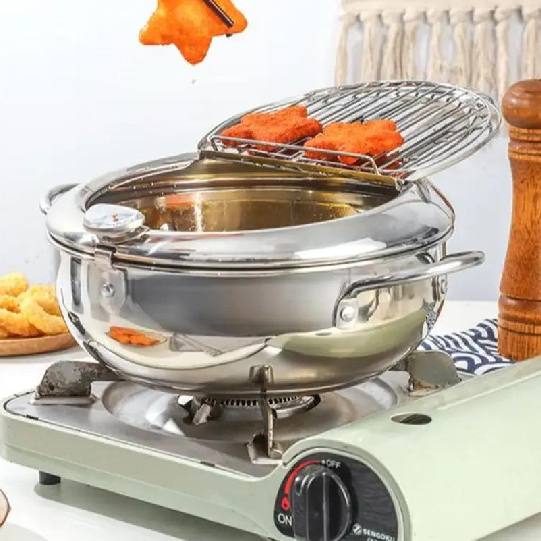 Stainless Steel Deep Fryer Pot with Temperature Control