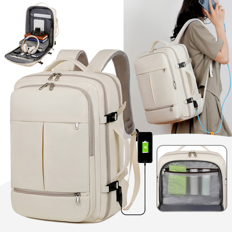 Large Capacity Business Travel Backpack Multiple Pockets Laptop Bag Unisex