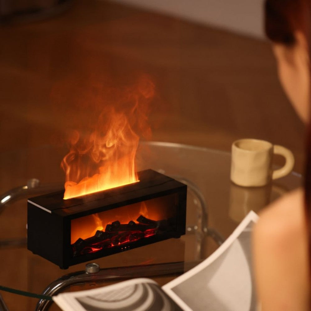 Fireplace Flame Aromatherapy Machine LED Diffuser Humidifier