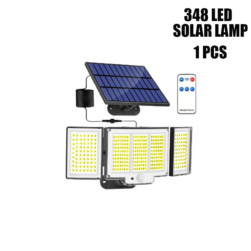 348 LED Solar Street Light Motion Sensor Remote Waterproof Lamp