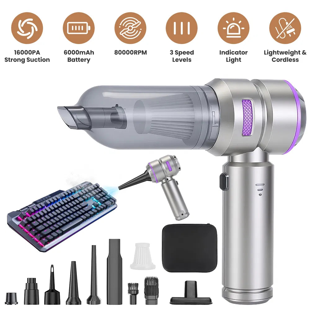 16000Pa Cordless Handheld Car Vacuum Air Duster Blower Portable