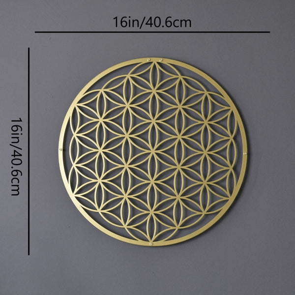 Flower of Life Metal Wall Art Lotus Decor for Living Room Bedroom