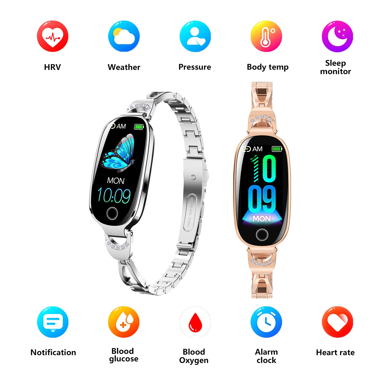 Smartwatch for Women with Health Tracking & iOS Android Support