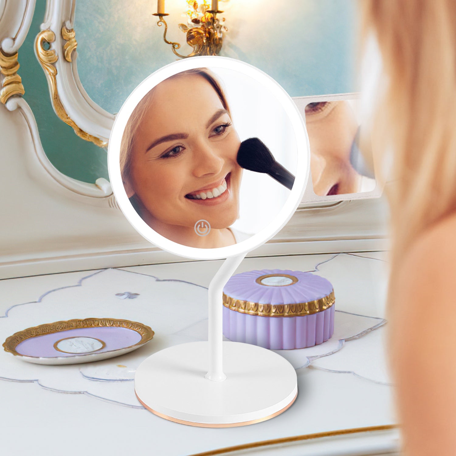 LED Makeup Mirror with 5X Magnification Dimmable Light Vanity