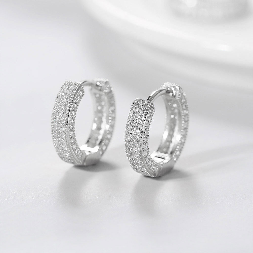 Luxury Zircon Hoop Earrings for Men Stylish Hip Hop Jewelry