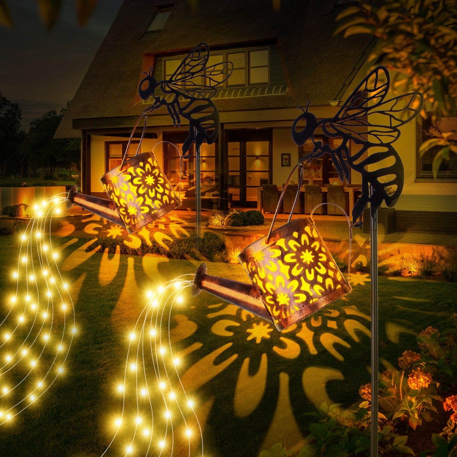 Magical Solar Watering Can Lights Garden Fairy LED Decor Lamp