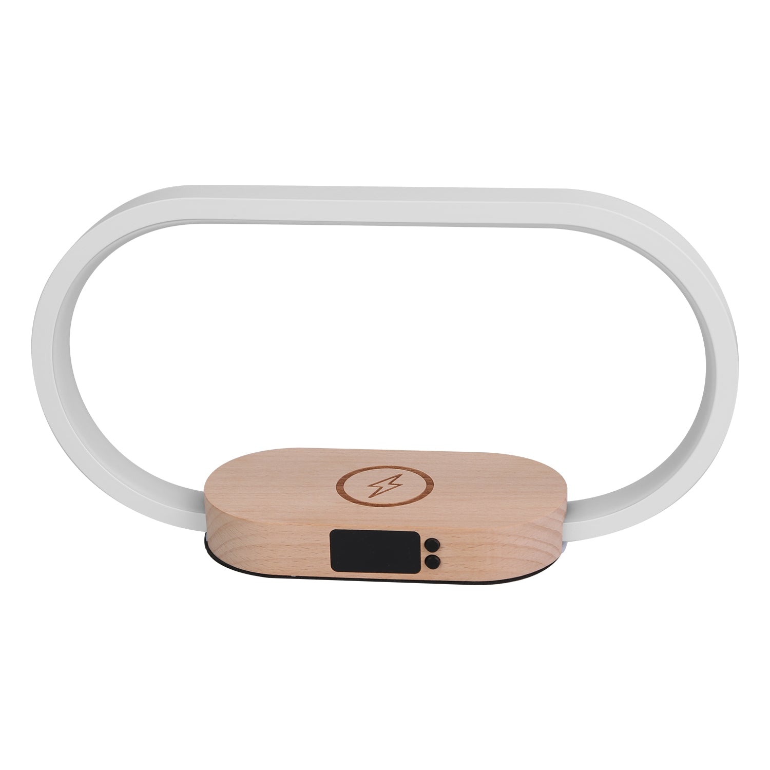 LED Touch Control Bedside Table Lamp with Clock Wireless Charger