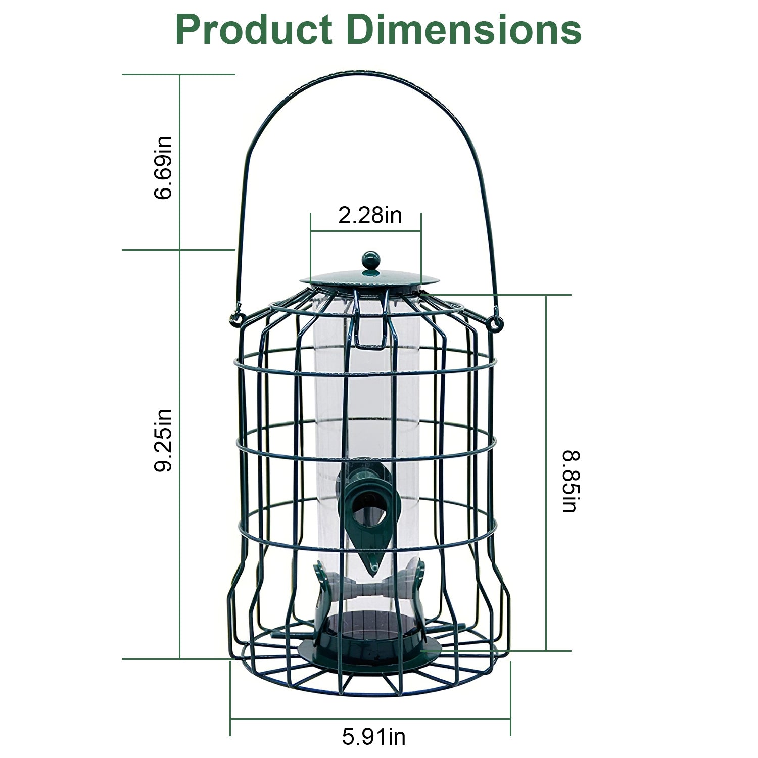 Squirrel Proof Metal Bird Feeder Hanging 4 Port Seed Feeder
