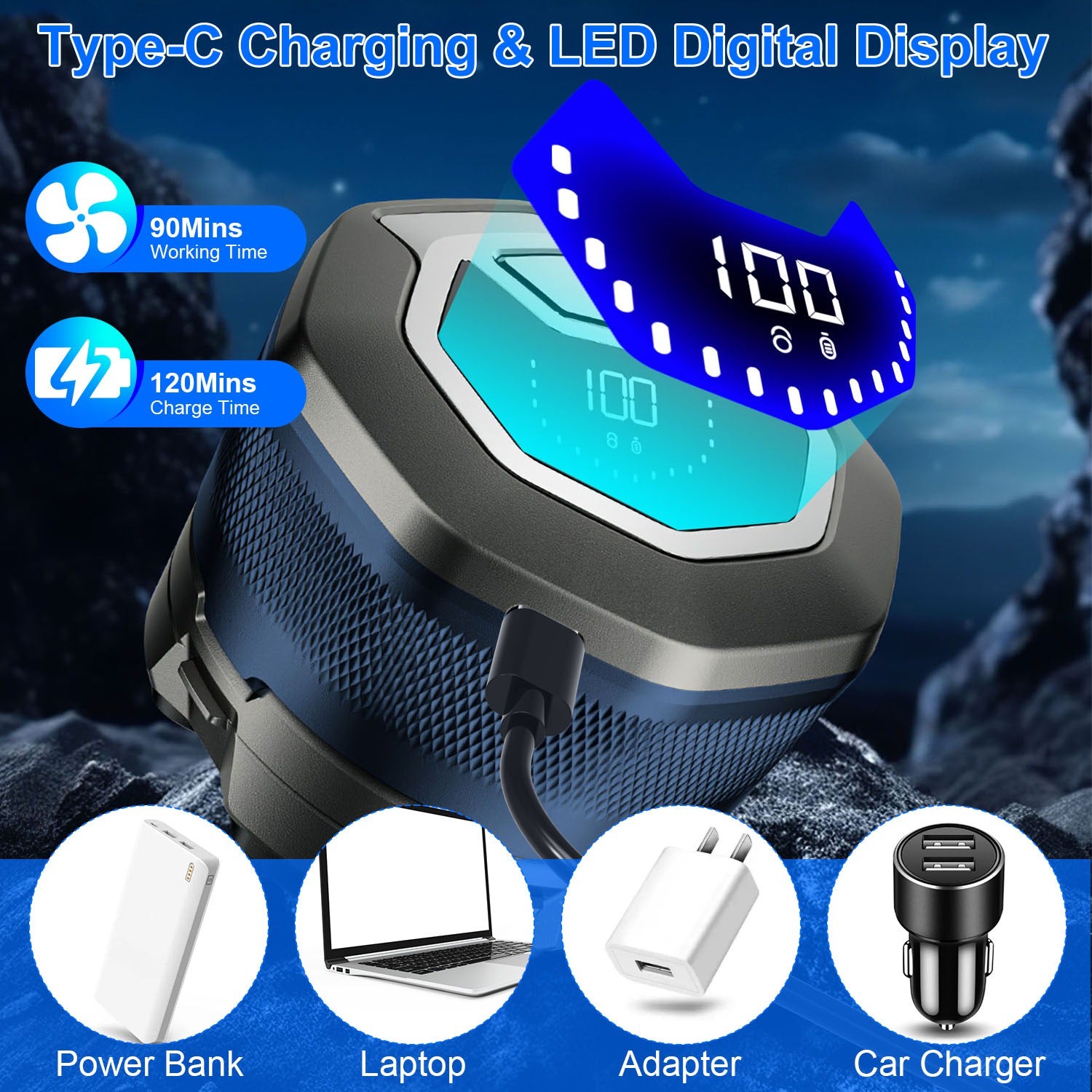 Cordless Electric Head Shaver for Men 6D Waterproof LED Trimmer