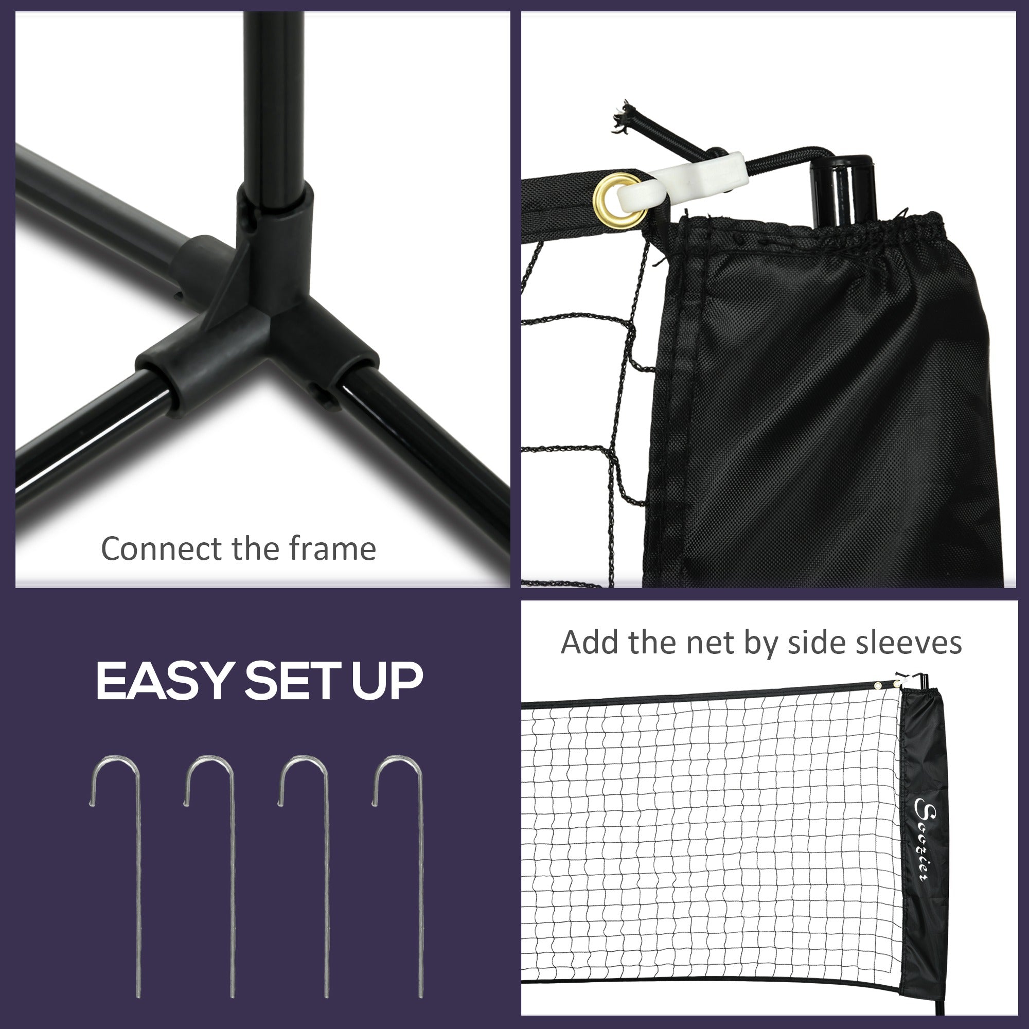 All-in-One Portable Net Set Adjustable for Multi-Sport Outdoor Play