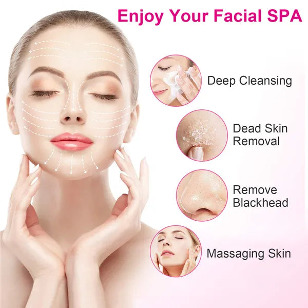 Waterproof Facial Cleansing Brush with 5 Brush Heads for Women