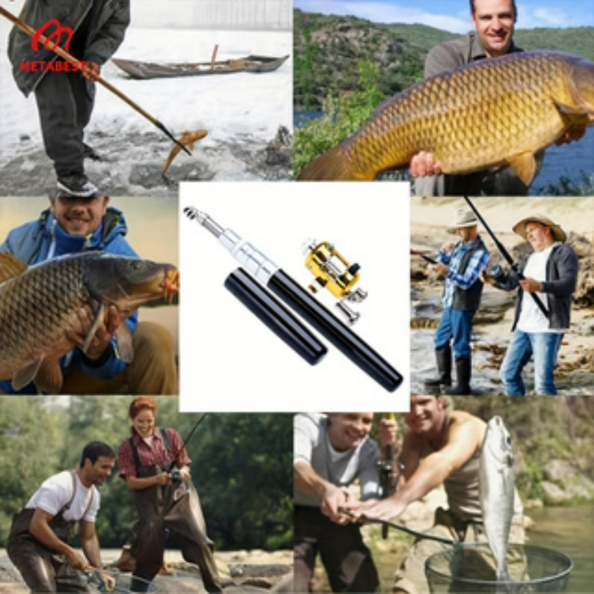 METABEST Aluminum Pen Fishing Rod Compact Pocket Travel Pole