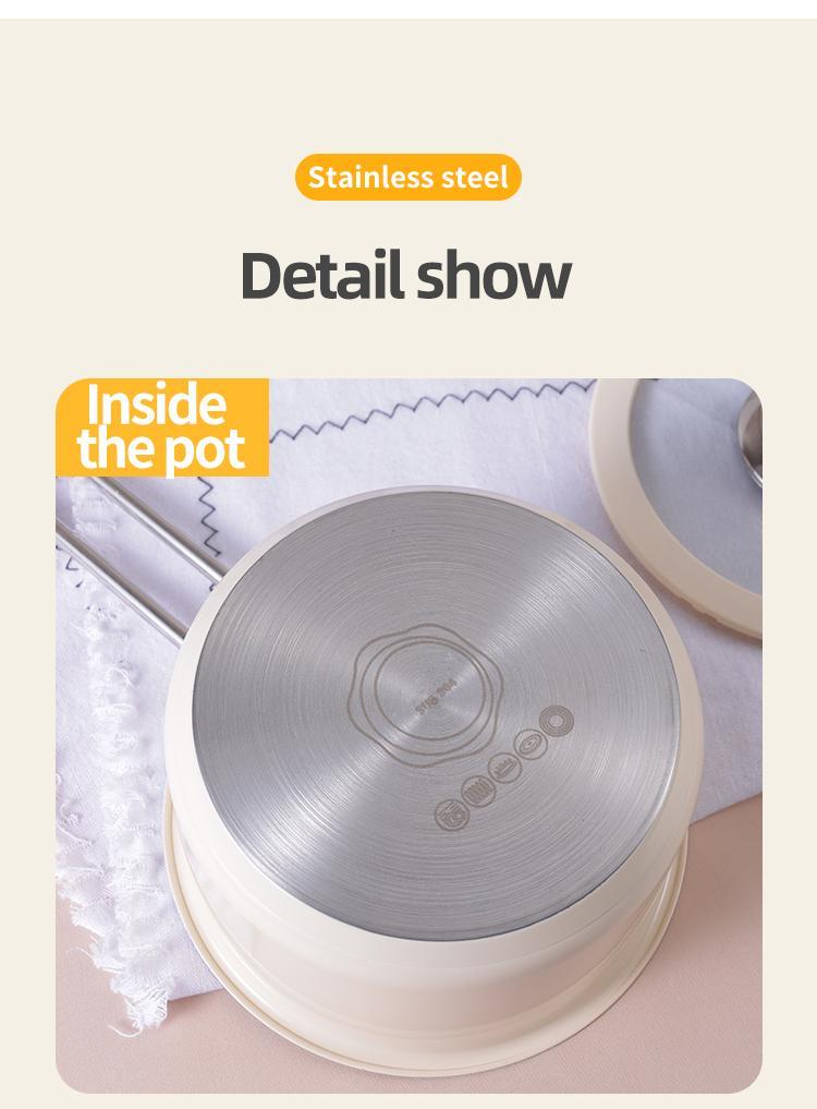 16cm 304 Stainless Steel Milk Pan with Lid