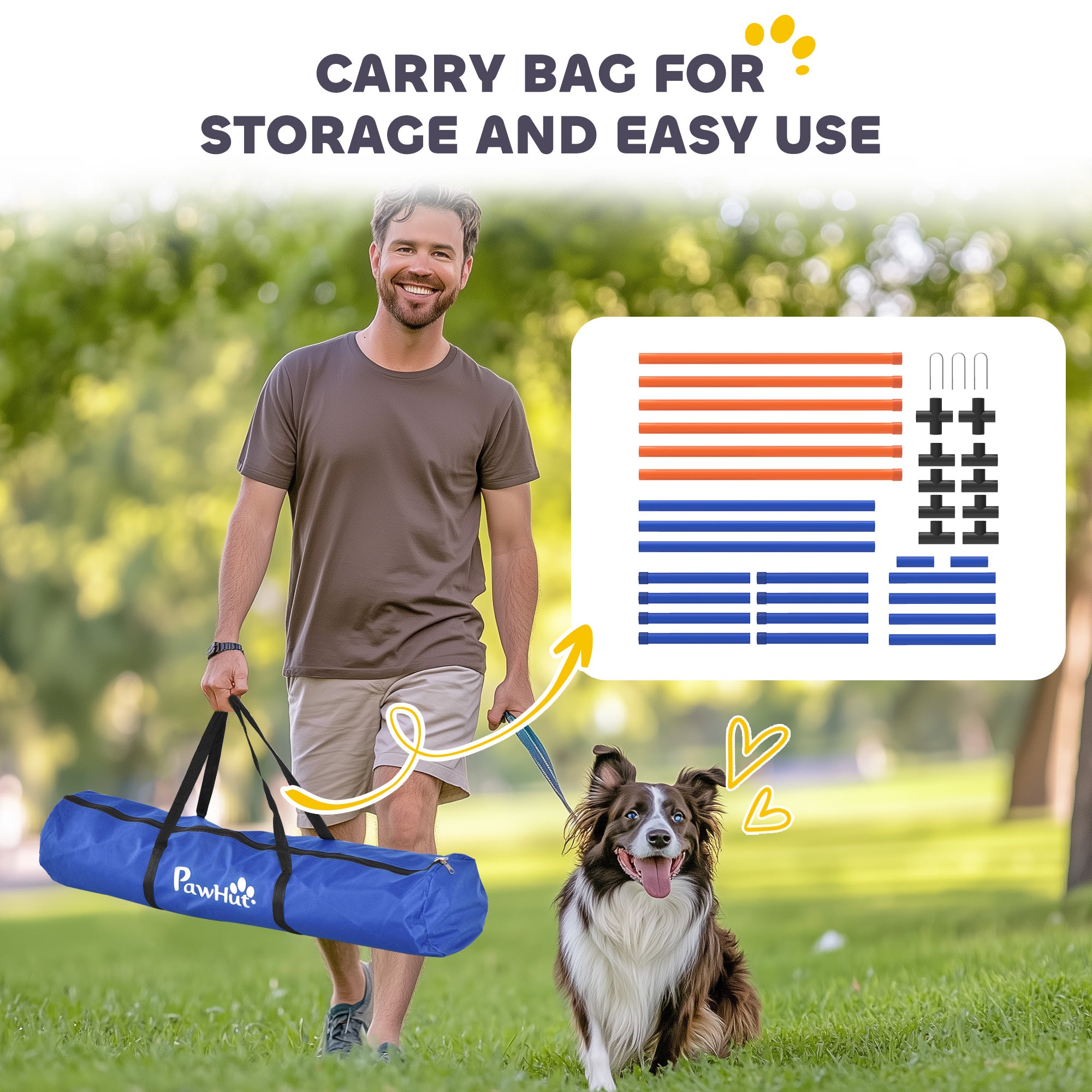 Dog Agility Training Set for Backyard & Indoor Use – Adjustable Agility Jump Course Kit