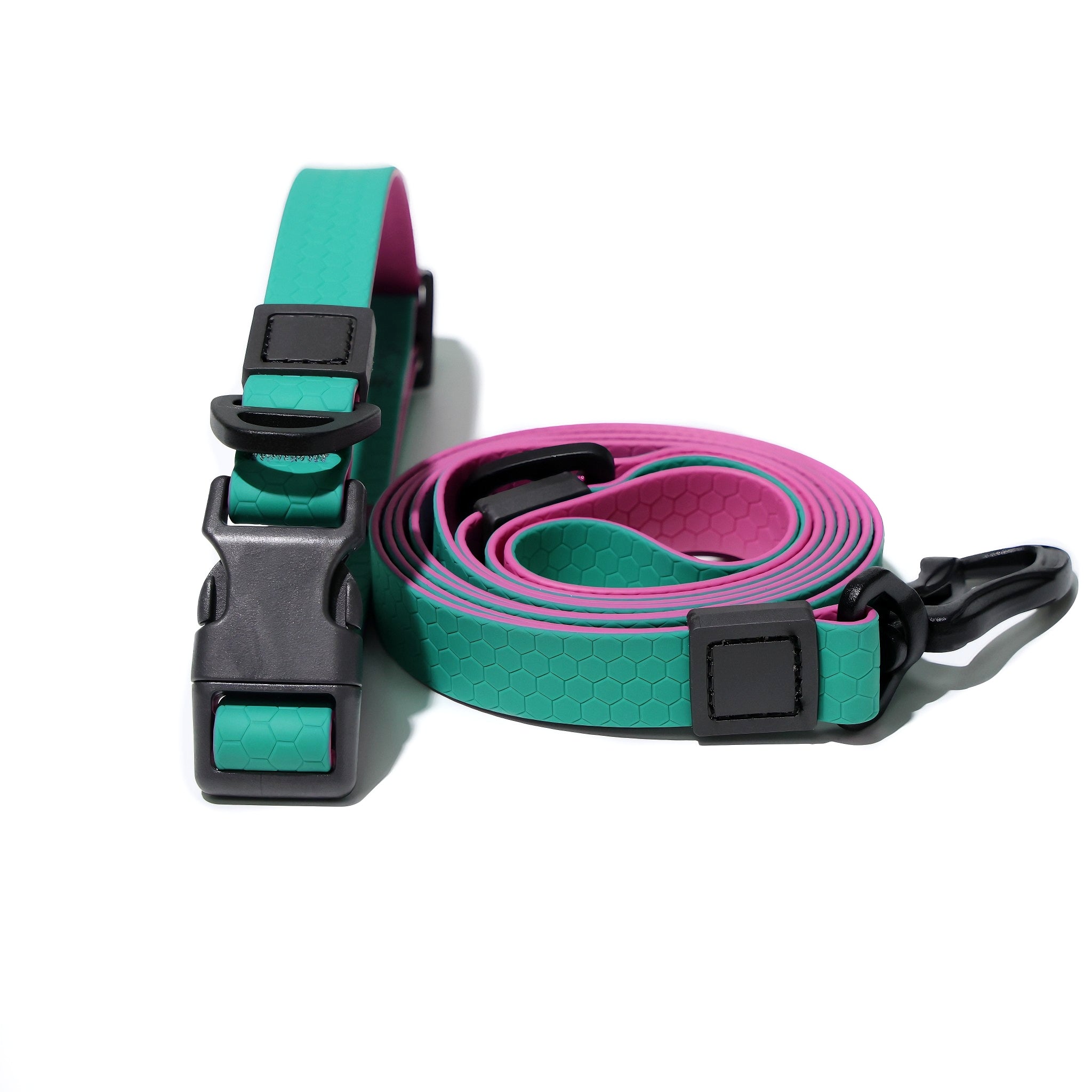 Honeycomb Embossed Dual-Color Pet Leash Set for Stylish Control