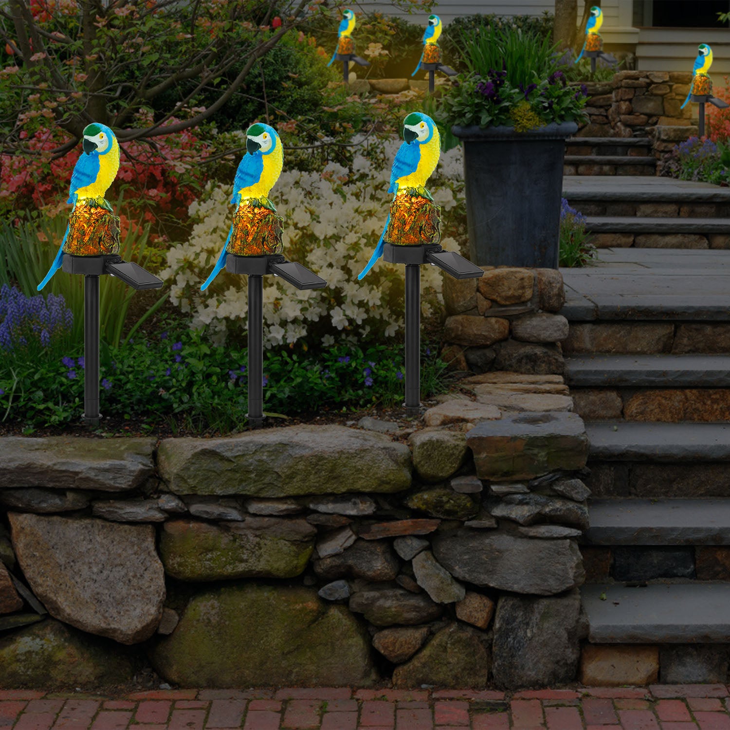 Decorative Solar Parrot Garden Light Waterproof LED Landscape Lamp