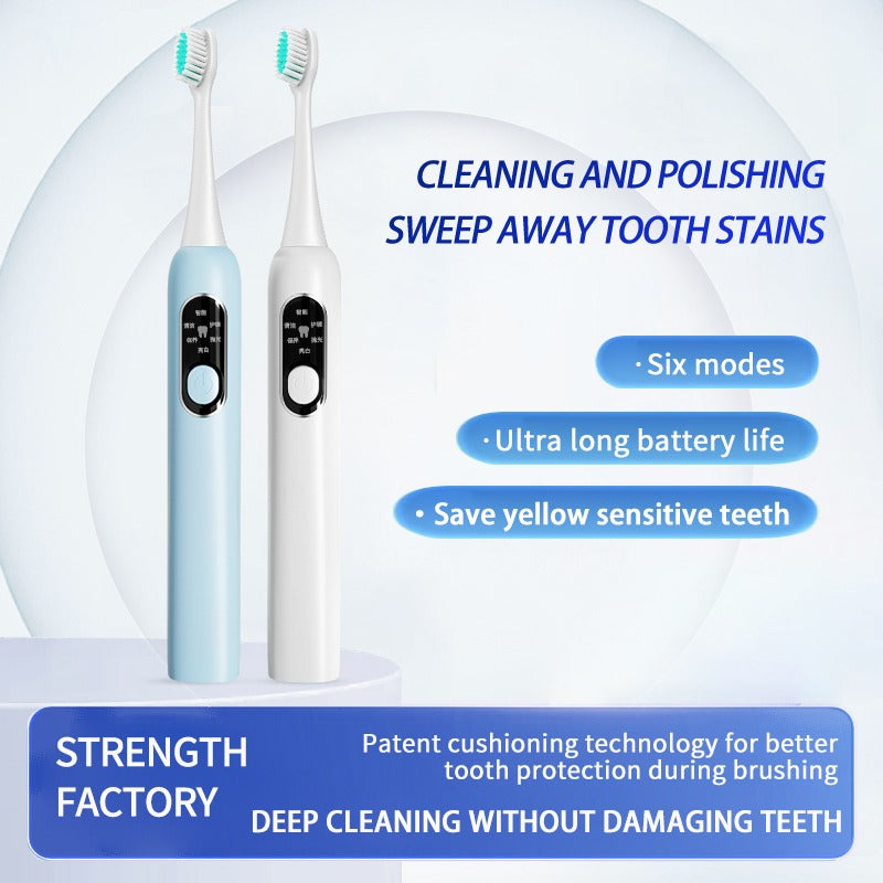 Electric Toothbrush Low Frequency Soft Bristle White