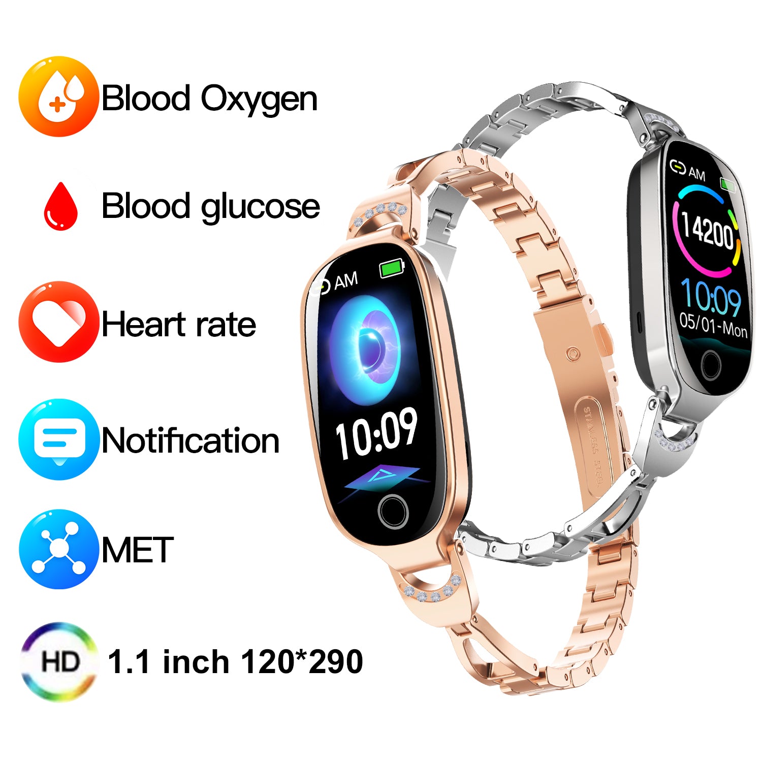 Smartwatch for Women with Health Tracking & iOS Android Support