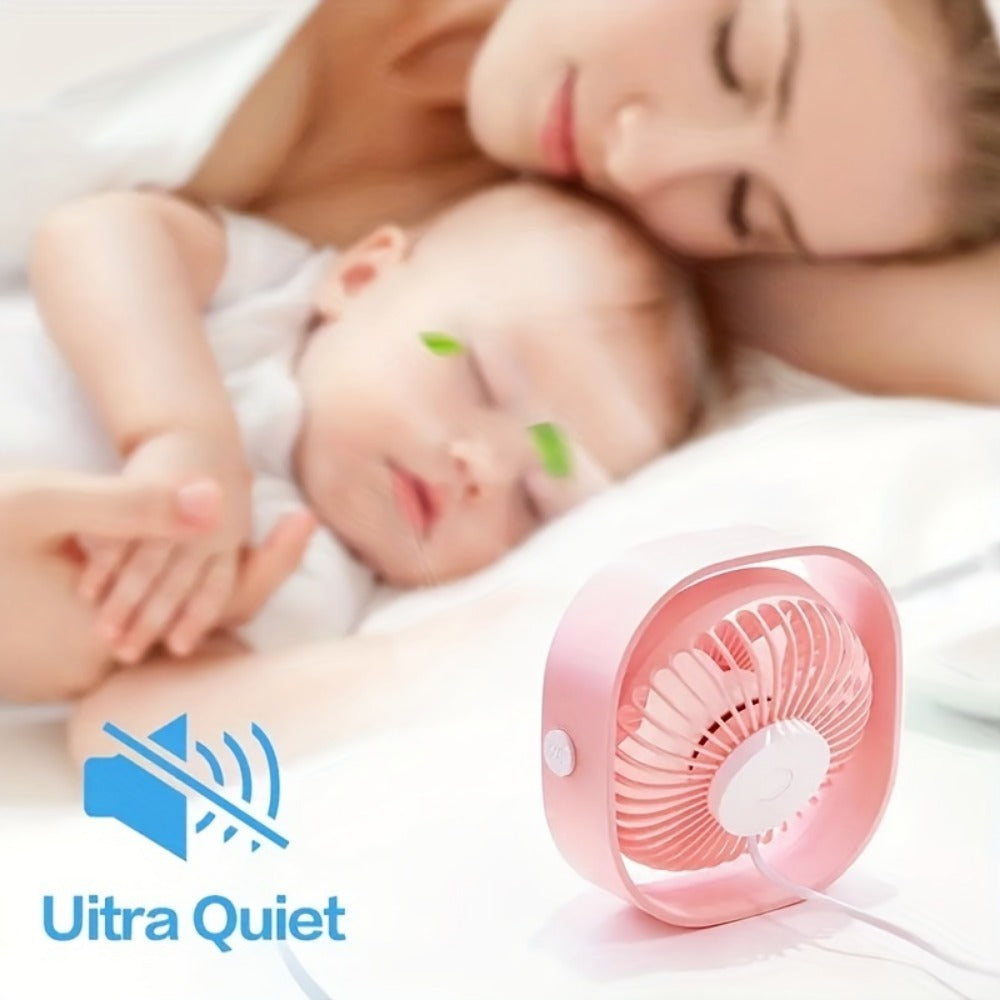 Portable Rechargeable Mini Desk Fan Quiet Cooling USB Fan