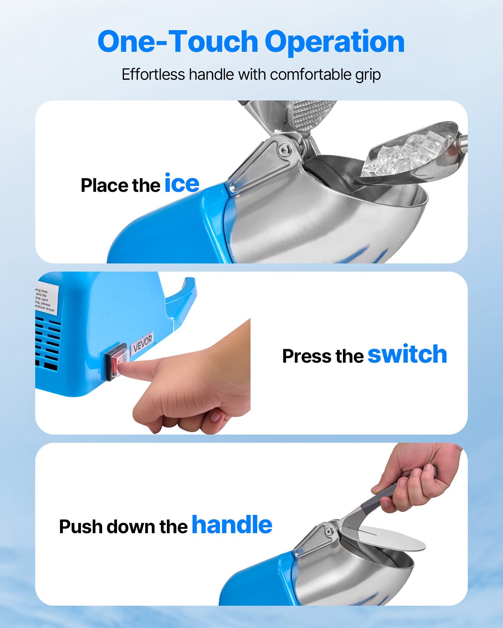 Commercial Ice Crusher 286LBS Electric Snow Cone Maker