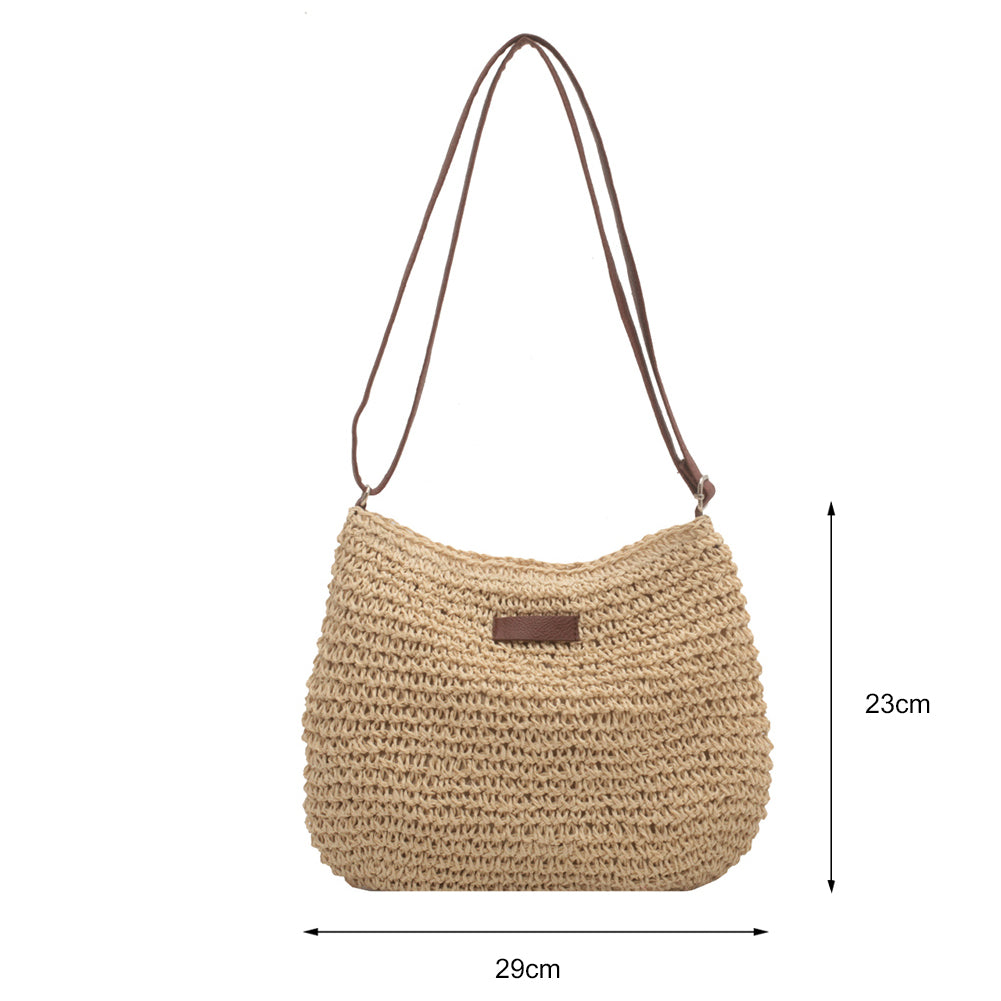 Niche Design Vacation Straw Tote Bag Stylish Summer Beach Shoulder Bag