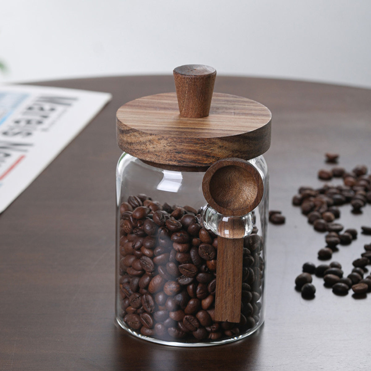 3Pcs Glass Storage Jars with Spoons for Coffee Tea & Candy