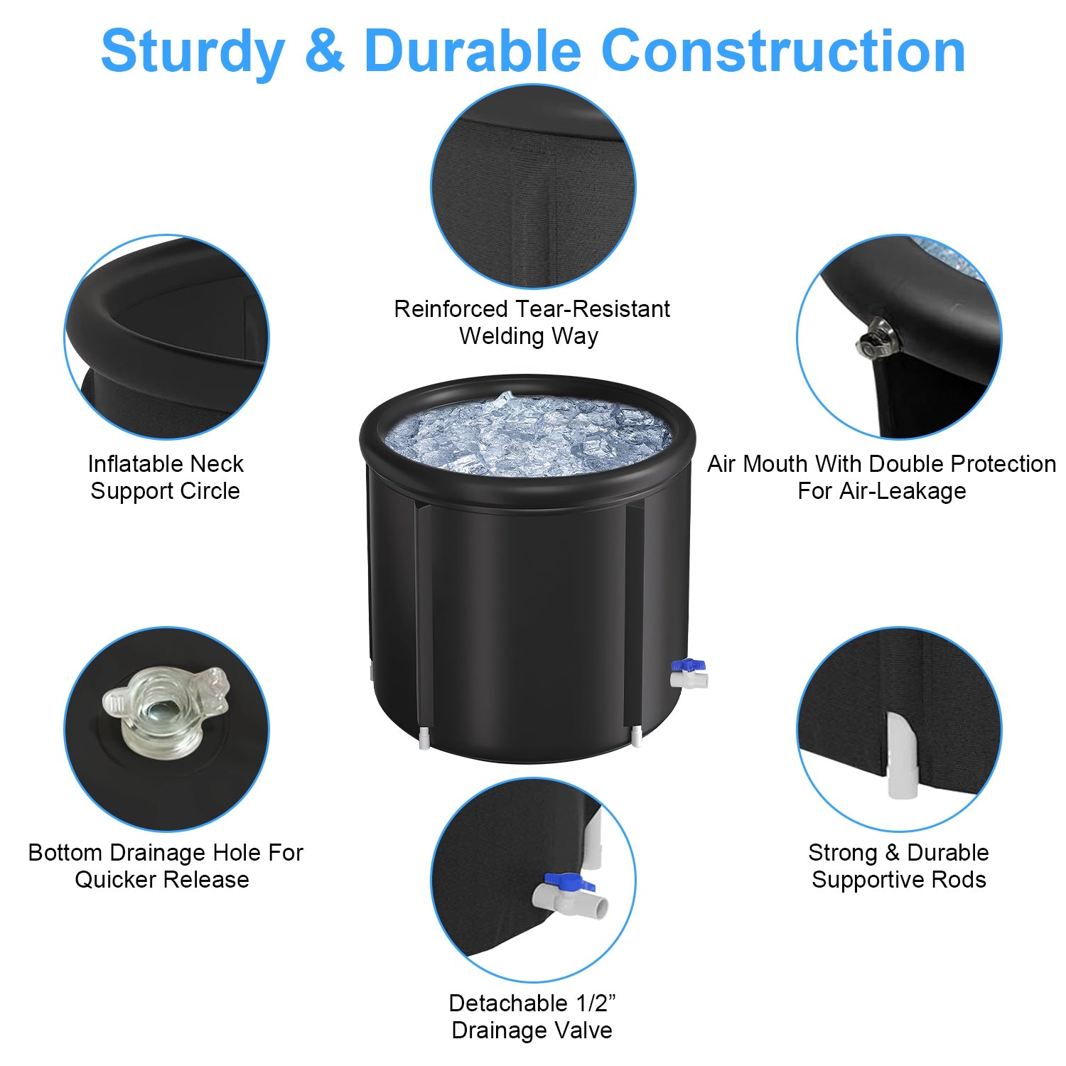 Premium Ice Bath Tub 97Gal Cold Plunge Portable Recovery Tub