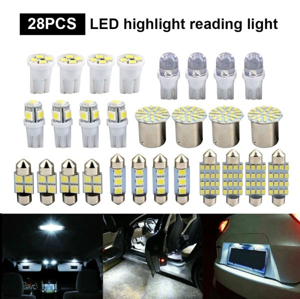 Premium 28PCS Car LED Interior Light Kit – Bright White Set