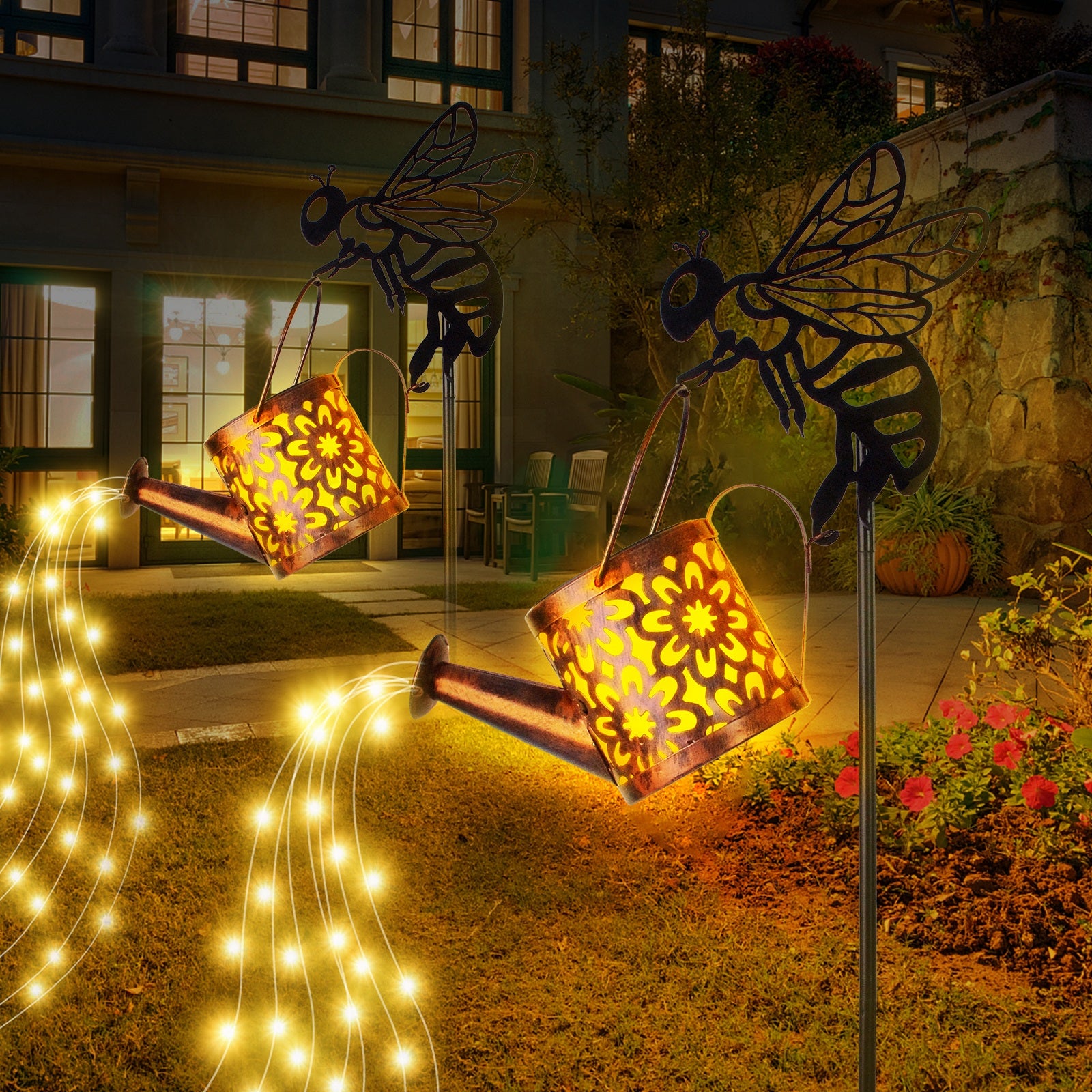 Magical Solar Watering Can Lights Garden Fairy LED Decor Lamp