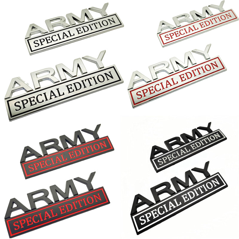 2PCS Army Special Edition 3D Metal Car Emblem Badge