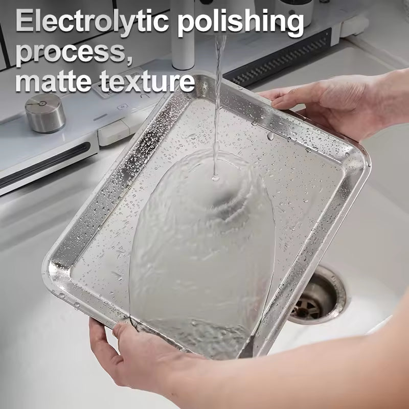 304 Stainless Steel Mesh Oven Tray Rack Baking Roasting Pan Set