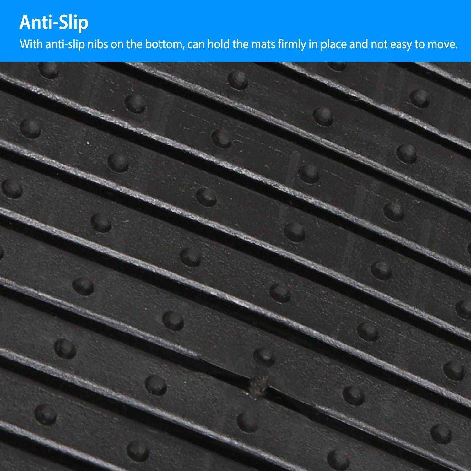 3PCS Heavy Duty Car Floor Mats PVC Trim-to-Fit Anti-Slip Set