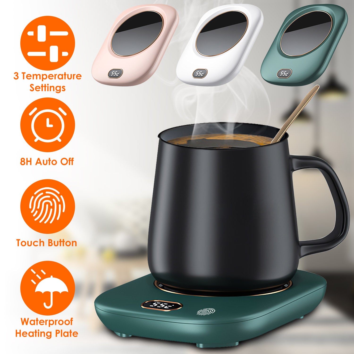 Electric Coffee Mug Warmer for Desk with 3 Temperature Settings