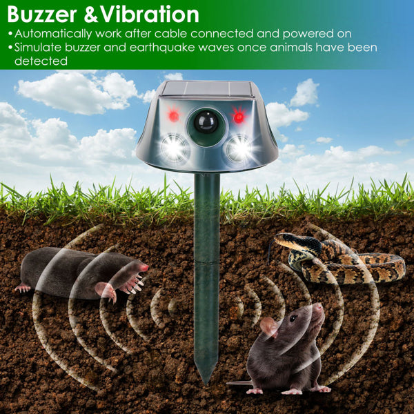 Powerful Solar Animal Repeller Rechargeable Waterproof Wide Range
