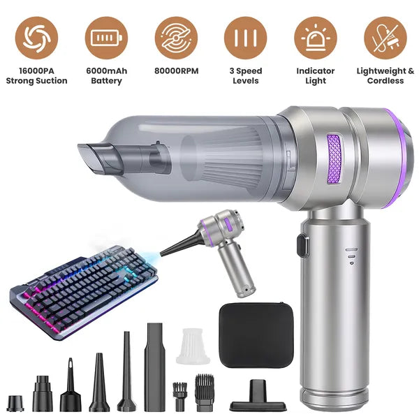 16000Pa Cordless Handheld Car Vacuum Air Duster Blower Portable