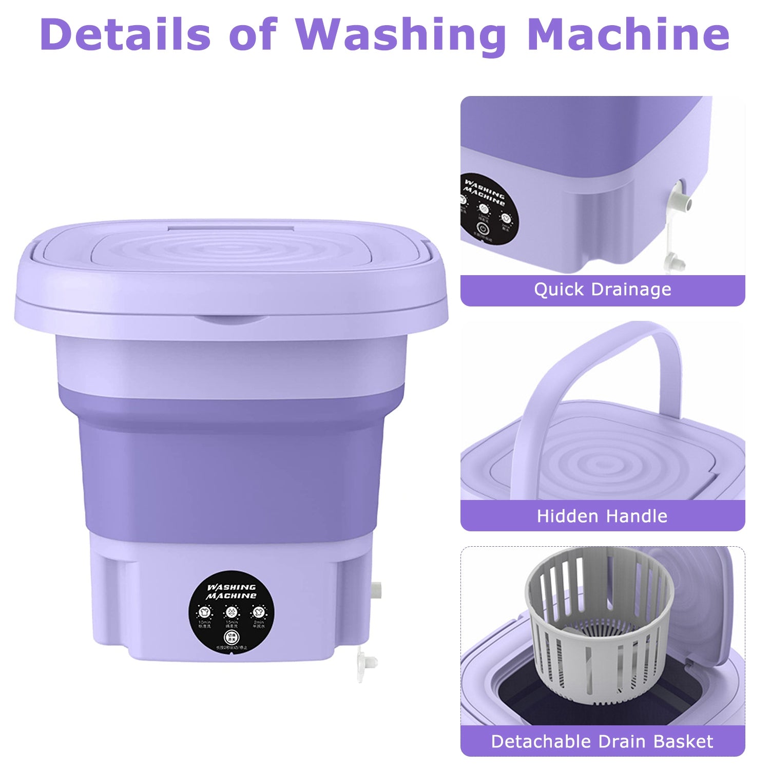 Powerful Foldable Portable Washing Machine Compact Laundry