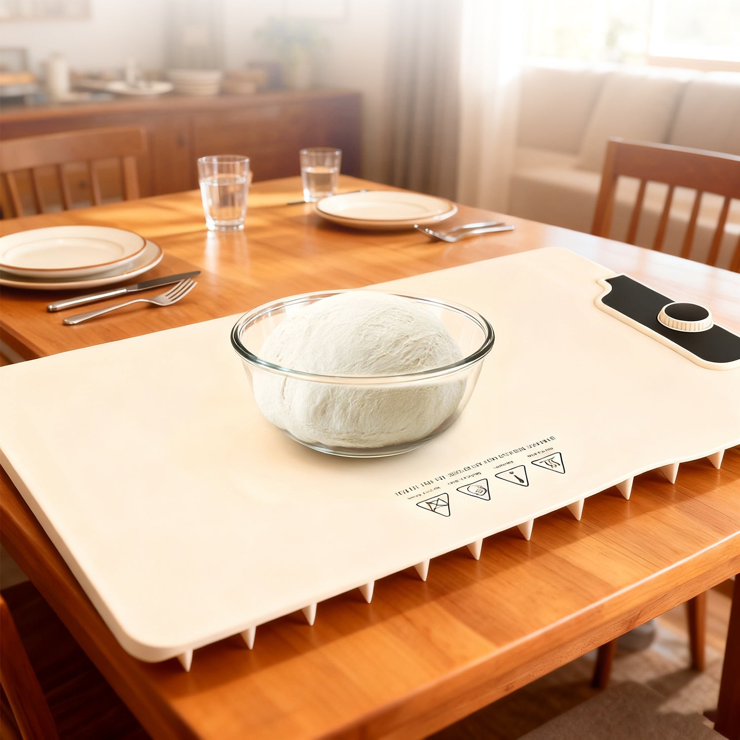 Electric Food Warming Mat Silicone 300W Adjustable Temp Timer