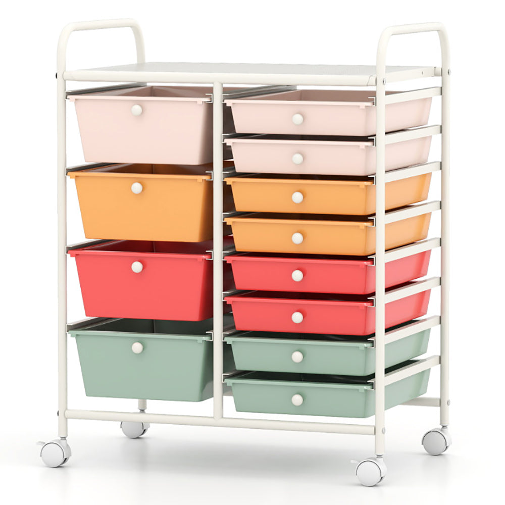 Multi-Use 12-Drawer Rolling Storage Cart Organizer with Wheels