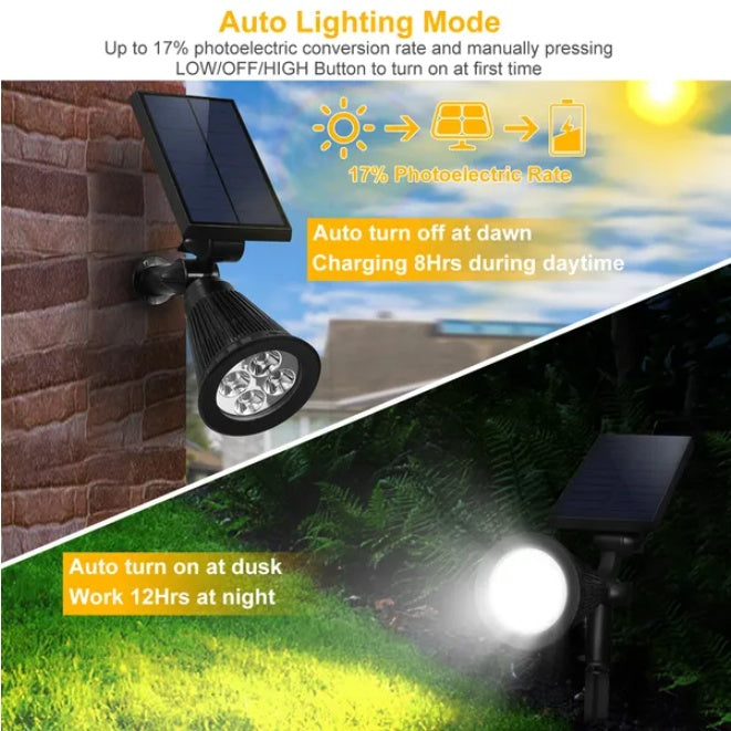 Powerful Solar Spotlights Outdoor Waterproof LED Landscape Lights